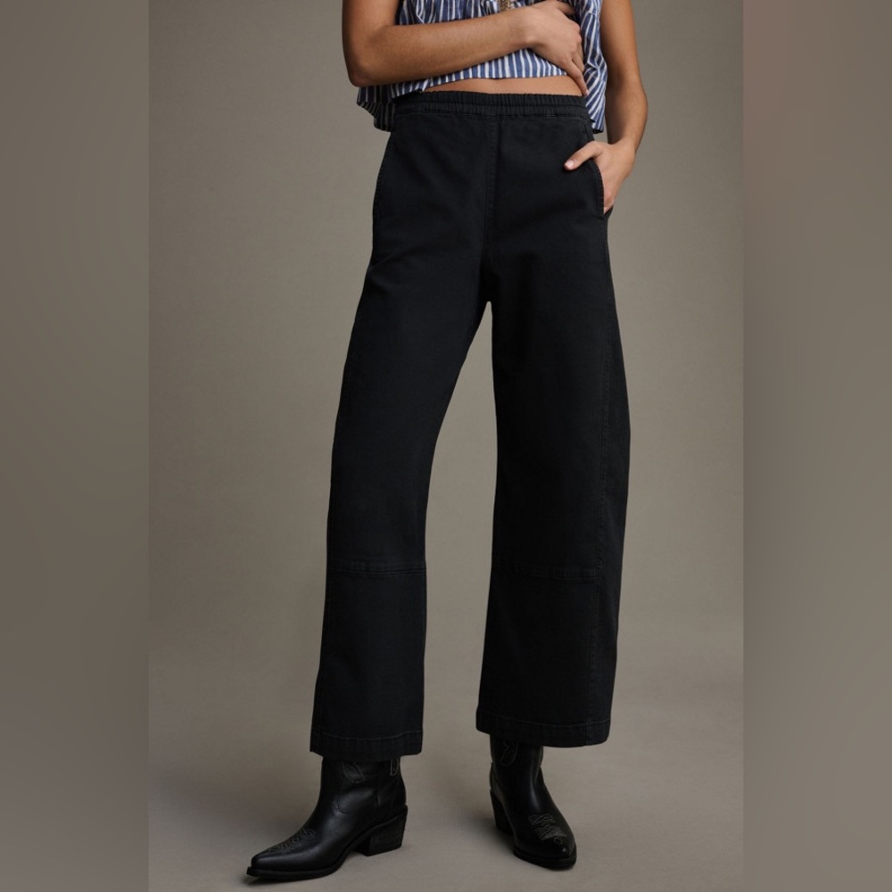 Pilcro Black The Izzie Relaxed Pull-On Barrel Pants